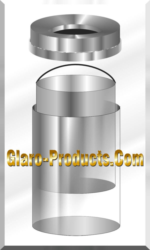 Glaro Funnel Top Satin Aluminum Trash Receptacle