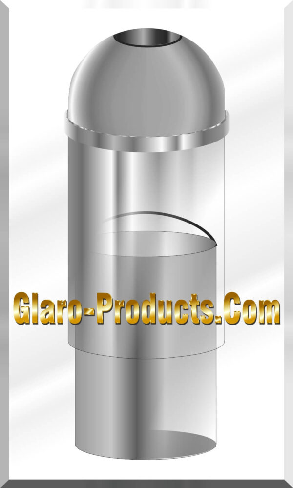 Glaro Open Dome Top Satin Aluminum Trash Receptacle