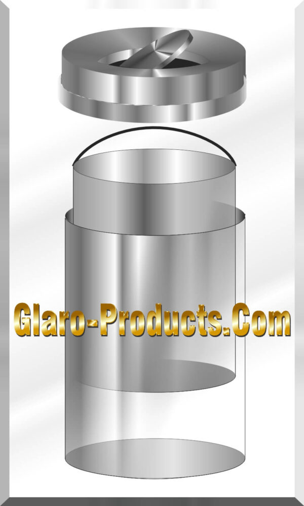 Glaro Tip Action Top Satin Aluminum Trash Receptacle with Self Closing Cover