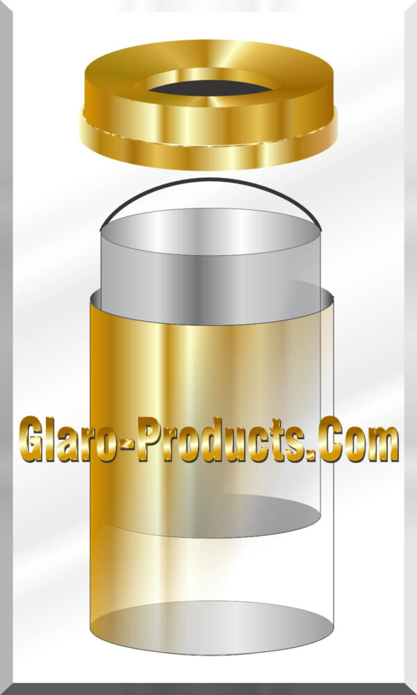 Glaro Funnel Top Satin Brass Trash Receptacle