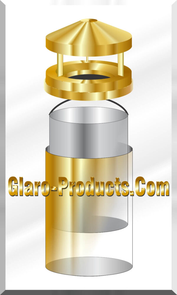 Glaro Satin Brass Canopy Top, Outdoor  Trash Receptacles