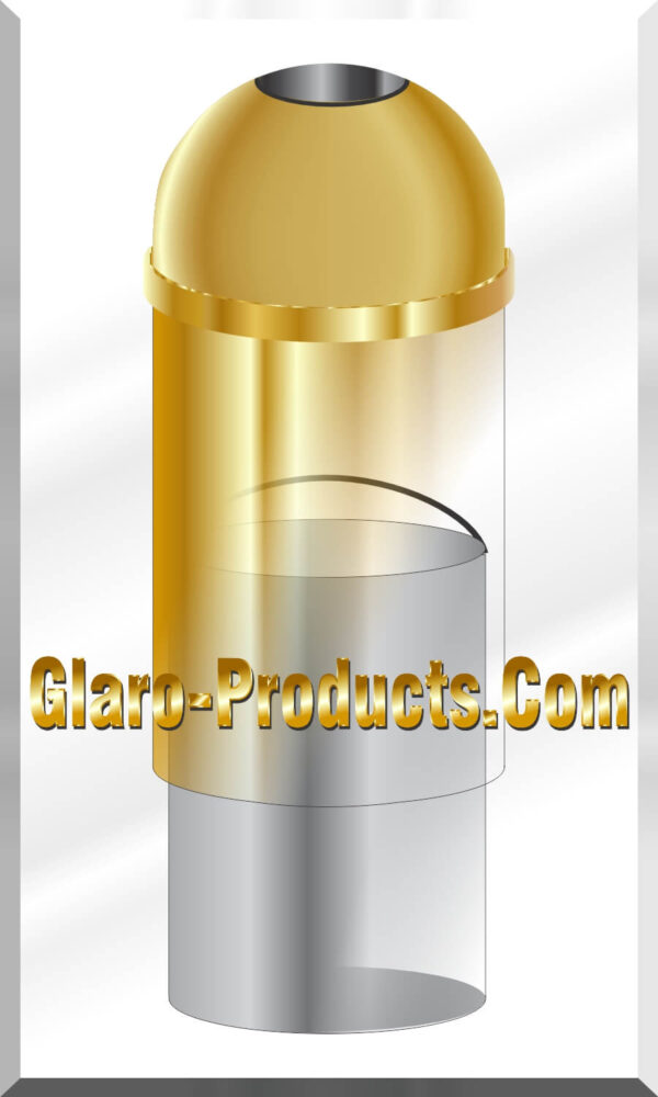 Glaro Open Dome Top Satin Brass Trash Receptacle